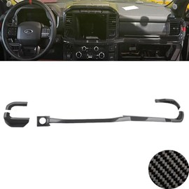 Center Console Dashboard Cover Trim For 2021-2024 Ford F150 Carbon Fiber Print
