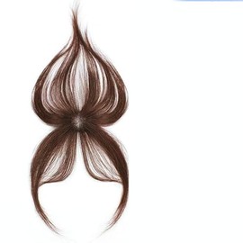 Total Hand Planted Ultra Thin Women's Partial Wig, Top of Head, Hair Piece, Thin Gray Hair Cover, Top Cover, Everyday Use, Mesh Wig (Dark Brown)
