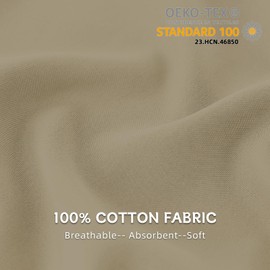 Pillow Cases for Double Bed Cotton 45 x 150 cm 1 PCS, Oeko-TEX Certified Pillowcases in Premium Cotton 110GSM, Soft and Breathable, Hypoallergenic - Beige