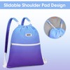 WANDF Drawstring Backpack Sports Gym Bag with Shoulder Pads Water