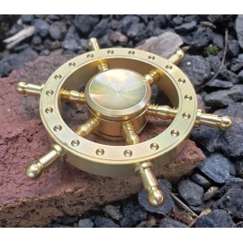 Unbranded Captain Ship Wheel Brass Fidget Spinner All Metal Toy Adults Kids Boys Girls