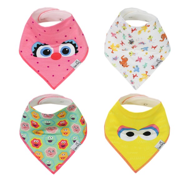 Baby Bandana Drool Bibs for Drooling and Teething 4 Pack Gift Set"Abby and Pals"by Copper Pearl, Soft Set of Cloth Bandana Bibs for Any Baby Girl or Boy, Cute Registry Ideas for Baby Shower Gifts