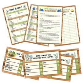 Camping Friendly Feud Game, Fun Outdoor Party Game Card for Adults, Friendly Feud Quiz for Camping Trips Camp Party Adventure Activities, Feud Trivia Games Camping Favor Supplies, 02