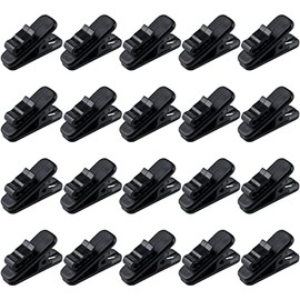 Headphone Clip,Small Cable Clothing Clips,Earbud Clip to Keep Earphone/Microphone Cord in Place for 1.5mm Wire Diameter Round Wire Earphone 1 Inch Length,20Pcs (Black)