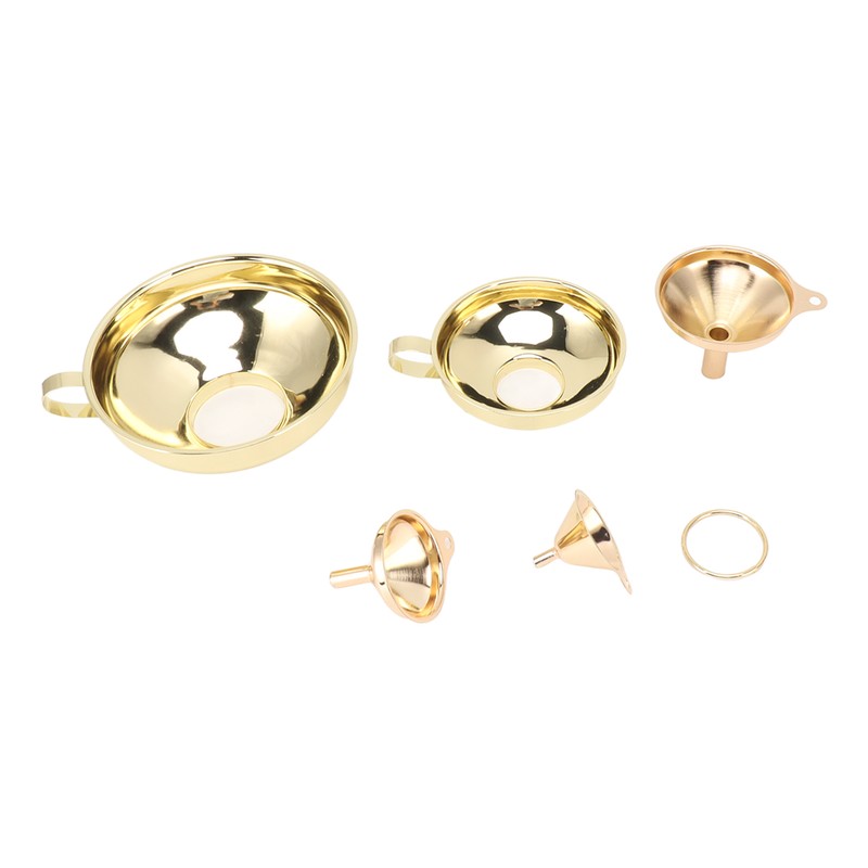 5 Pcs Funnel Set Stainless Steel Gold Plating Wide Mouth