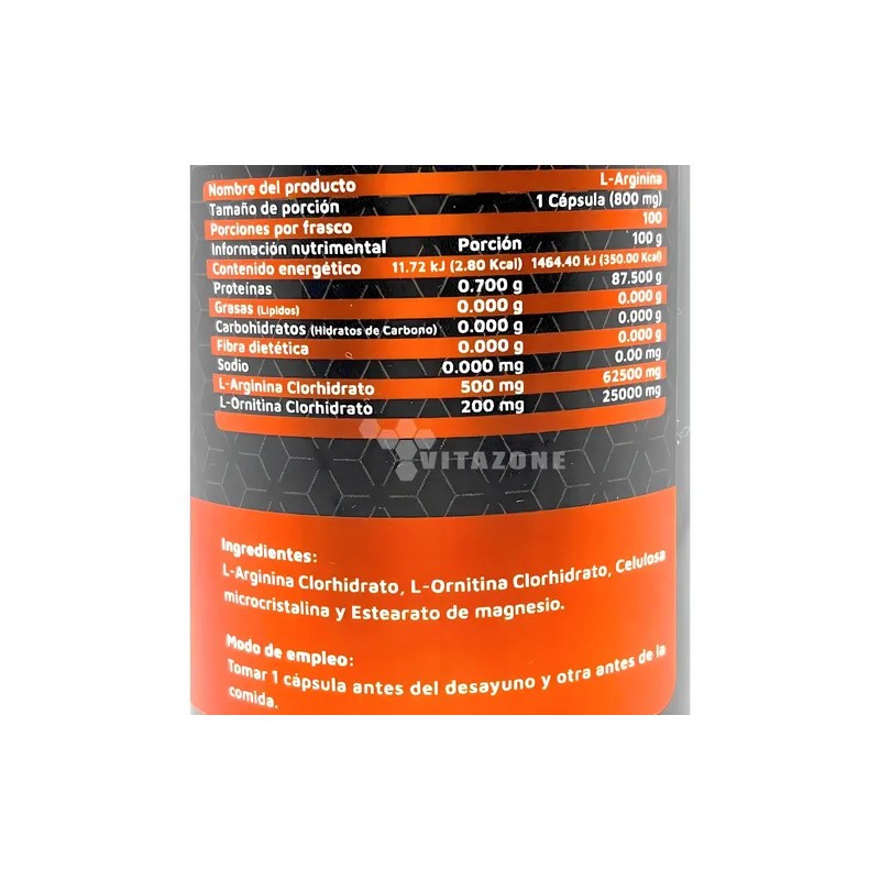 Suplemento en cápsula High Power Proteínas de L-Arginina x 840g