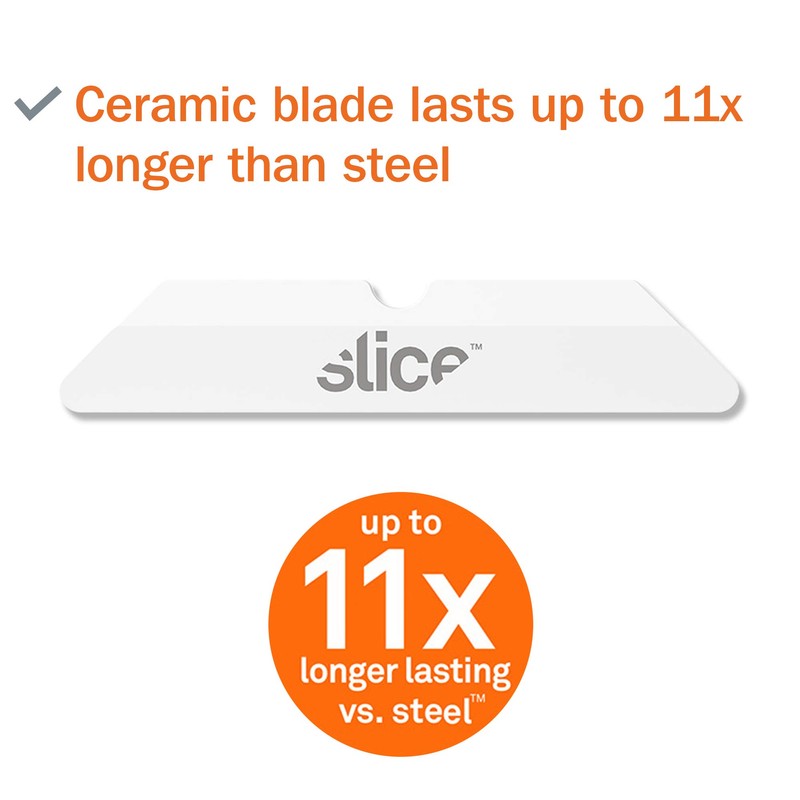 Slice 10404 Replacement Blade, Ceramic, Finger Friendly, Rounded Tip, Lasts