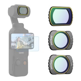 Movmax Magnetic Variable ND&CPL&Black Mist Diffusion 1/4 Filter Set Compatible with DJI OSMO Pocket 3 Creator Combo Accessories,Action Camera 3 Pack Filter Set for Osmo Pocket 3