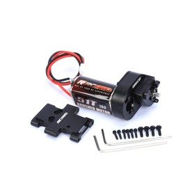 RCAWD New Enhanced 180 Motor with Metal Gearbox Combo Transmission for FMS 1/18 Series Black