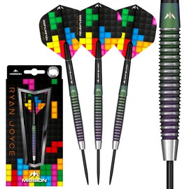 Mission Darts D1587 Ryan Joyce, Relentless | Darts Set with Premium 95% Tungsten Coral PVD Coated Barrel and Steel Tip, 21g