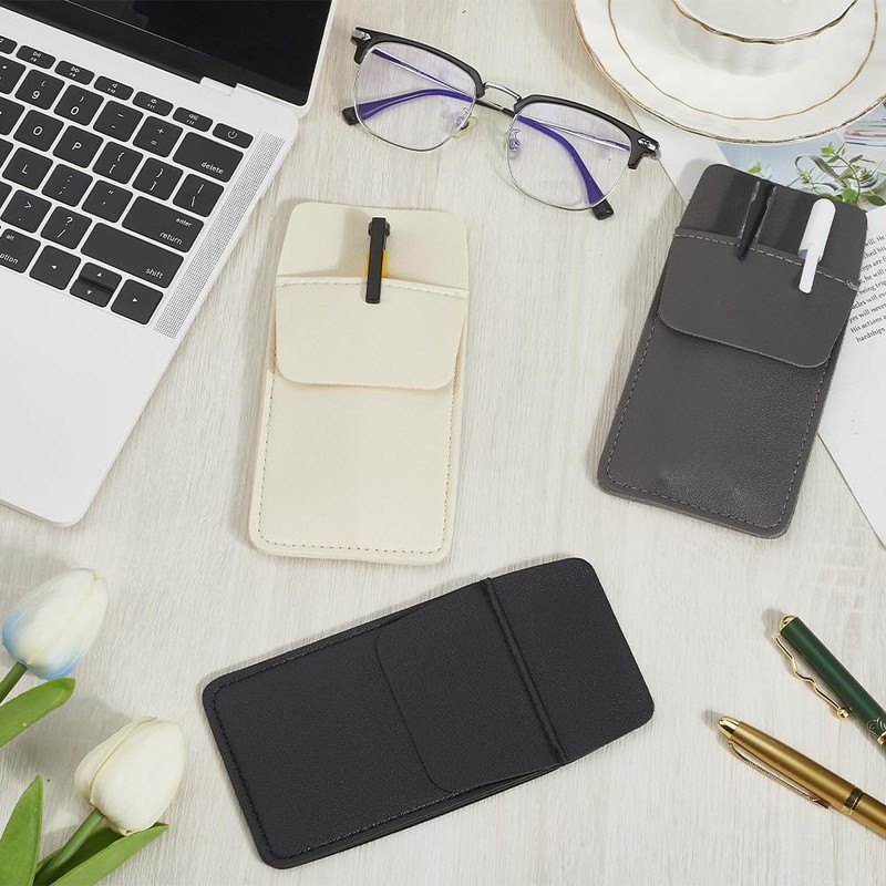 CALFOVERA 3 Pieces 3 Colours Pen Bag Made of PU