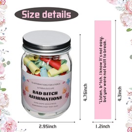 70 Positive Messages jar Funny Affirmation Jar Inspirational Reminders/Positive Messages Jar for Women Wife Sister Friends