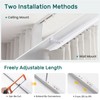 Houmiggle Silent Ceiling Curtain Track with Wall Mount, 6ft-9ft, White