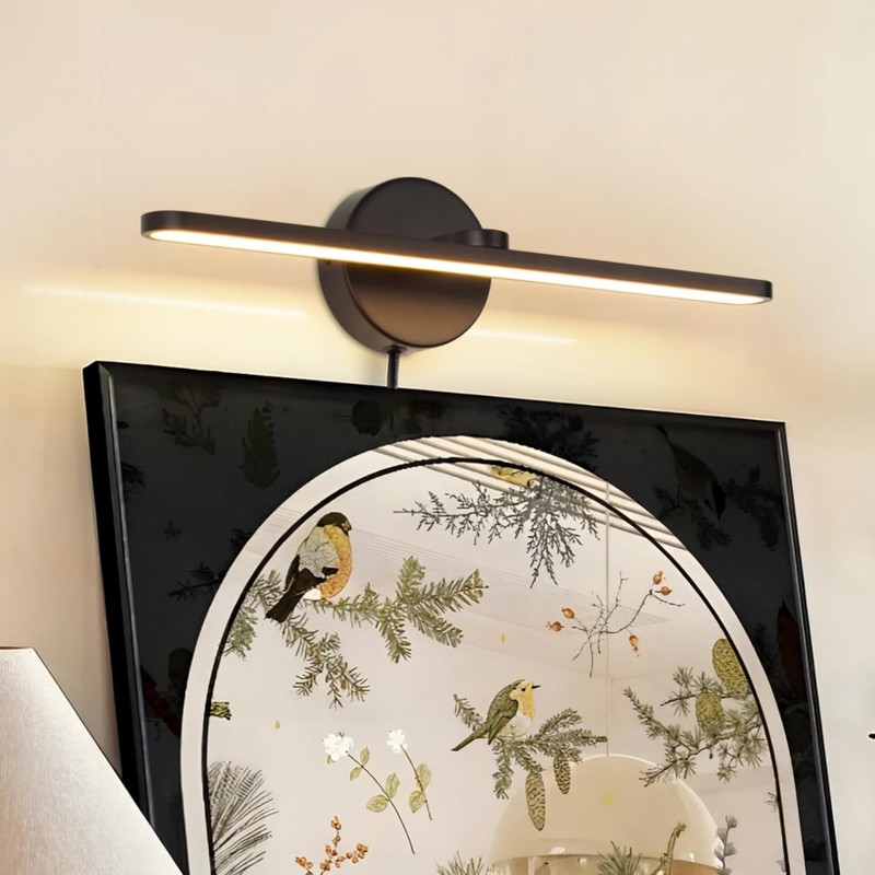 TYhogar 15.75" Plug in/Hardwired Bathroom Vanity Light Fixtures Modern Black