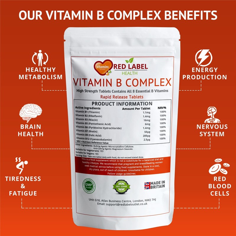 Vitamin B Complex High Strength, 90 Tablets (3 Months Supply)