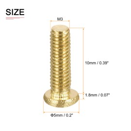 DTGN 14pcs M3x10mm(DxL) Brass Head Machine Screws Suitable for Machinery Industry Pan Head Fixing Screws Brass Color