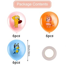 18Pcs Blue Dog Balloons Theme Birthday Party Decorations Party Latex Balloons For Kids Boys Girls Birthday Party Decoration