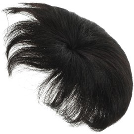 Extensiones de cabello para hombres natural look 13x14 cm tupé negro postizo invisible para reemplazo y ocasión de fantasía