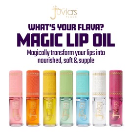 Juvia's Place Magic Lip Oil, White Peach - Hydrating, Glossy Finish, Light Weight & Non-Sticky Finish with Vitamin E & Fruit Extracts - Enhance Beauty w/Glossy Dewy Shine for Dry Chap Lips