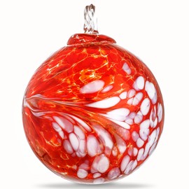 Glass Garden Gazing Ball Hanging 4inch Hand Blown Glass Witches Ball Ornament for Christmas Patio Garden Outdoor Decoration