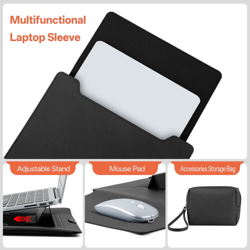 13-14 Inch Protective Laptop Sleeve with Stand, for MacBook Pro/MacBook