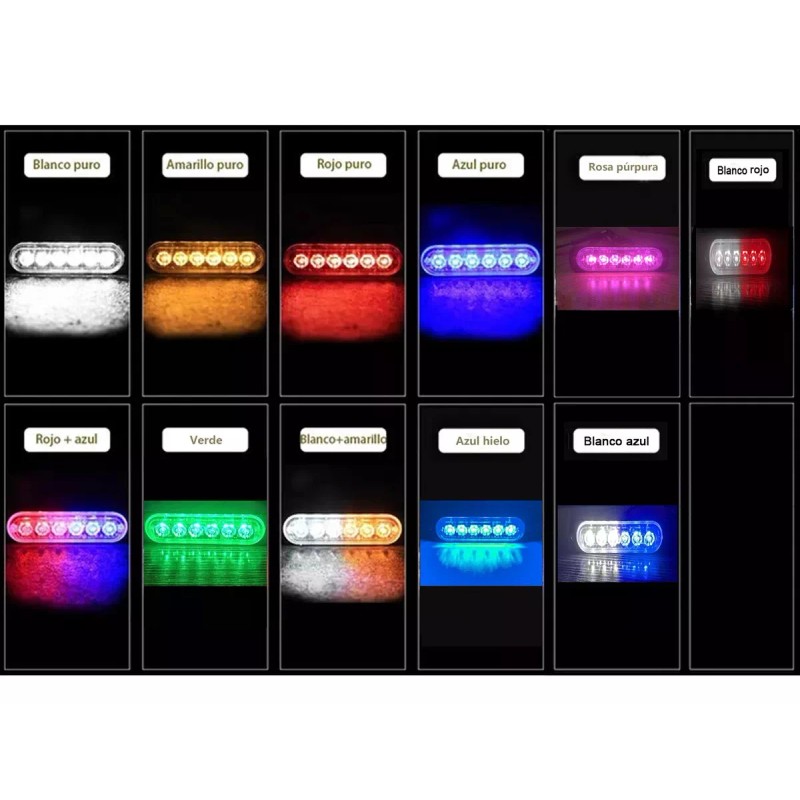PUNKZZ Par Lateral Faro Led Barra Estrobo Patrulla 18 Función