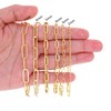 Nuragold 14K Real Yellow Gold Paperclip Chain Elongated Cable Link