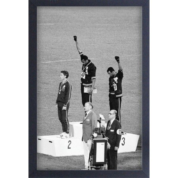 1968 OLYMPICS BLACK POWER SALUTE 13x19 FRAMED GELCOAT POSTER FIST STRENGTH ICON!