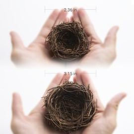 Umbrotiger 4-Pack Handwoven Bird Nest Air Plant Stands - Natural Rattan Creations for Tillandsia, Unique Desktop Decor for Office & Home Ideal Gift for Plant Enthusiasts (plants not included)