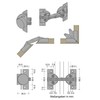 Gedotec® Mitre Furniture Door Hinge for 45° Opening Angle 135°