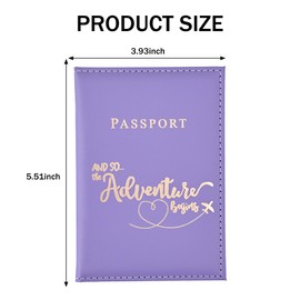 FUZVOL Passport Holder PU Leather Passport Cards Cover for Documents, Passport Wallet for Credit Card, Business Cards, Money, Travel Wallet Women & Men Travel Boarding Accessories, Purple