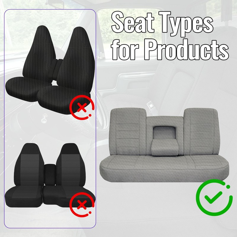 EDIETH Heavy-Duty Waterproof Bench Seat Covers for Ford F150 1987-1991