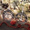 Santa Knows Mirror Acrylic Christmas Tree Ornament Pair, He Sees