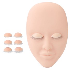 Lash Mannequin Head Eyelash Extension Practice Doll Head with 3 Pairs Replaceable Eyelid Single Layer Lashes Pink