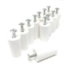 Stop Buffer Stopper White 40 mm Set of 12