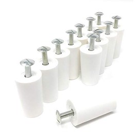 Stop Buffer Stopper White 40 mm Set of 12