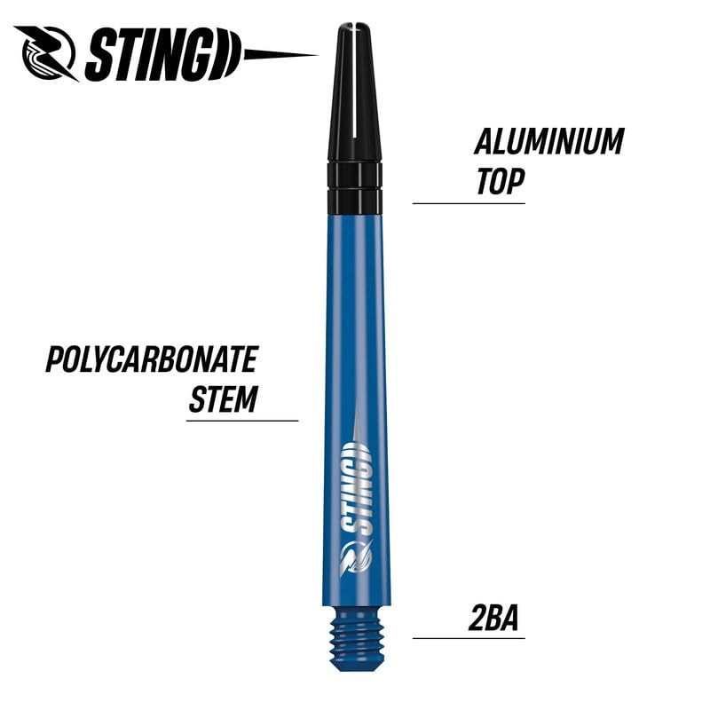 RUTHLESS Sting | Polycarbonate Dart Shafts Solid Blue with Black