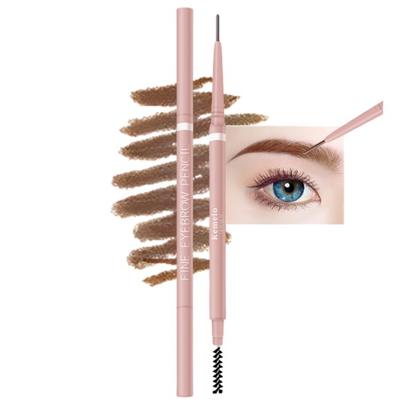 Eyebrow Pencil,2Pcs Professional Micro Brow Pencil with Spoolie Brush,Longwearing Waterproof