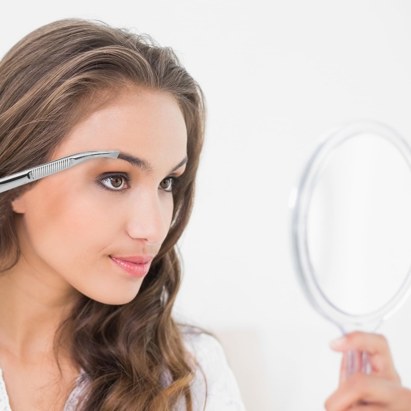 VOCOSTE Anti Slip Eyebrow Clip, for Women, Silver Tone, 3.31"x0.28"
