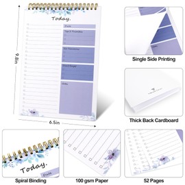 Vibrant Focus To Do List notepad - To Do List Notebook for Work with 52 Sheets, Undated Daily Planner Perfect for Daily Tasks and Goal Setting, To Do List Notepad Suitable for Office, Desk, Classroom,