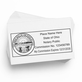 Premium Rectangular Self-Inking Notarial Stamp for Ohio - OH Notary Public Stamp, 7/8 x 2-1/4, State Board Compliant - Ideal for Ohio Notary Professionals - and Reliable Notary Stamp