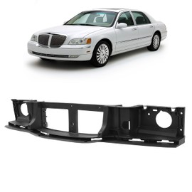 KUAFU Header Panel Compatible with 2003-2011 Lincoln Town Car Headlight Mount Panel Radiator Grille Open Replacement for 6W1Z8190A FO1220222 5W1Z8A284AA Plastic(PP) Black