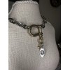 CoolCalmCollected Chunky Mixed Metal Charm Necklace Edgy Modern ShackleCarabin