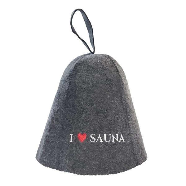 SAUNA REPUBLIC Sauna Hat, Wool Felt, High Heat Resistance, Unisex, Protects Hair Cuticles, Prevents Hair Loss, Heat Wave, Auf Goose, I ♥ SAUNA