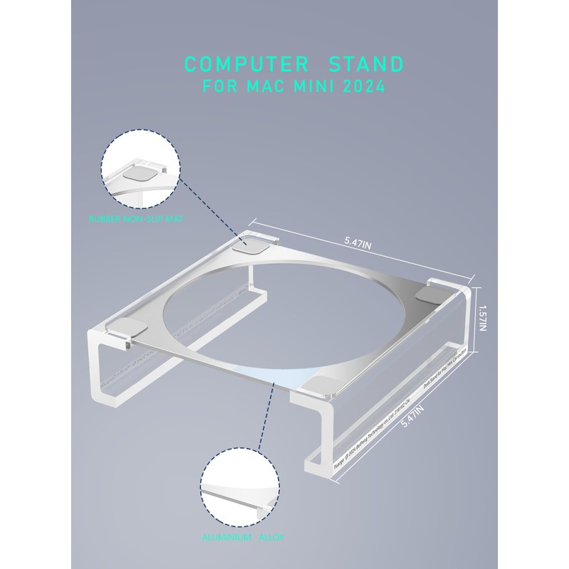 TuparGo 2024 Mac mini Computer Stand,Desk Mount for Mac mini