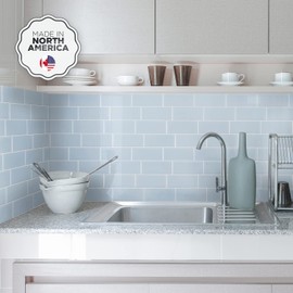 SMART TILES Peel and Stick Backsplash - 5 Sheets of 11.56" x 8.38" - 3D Adhesive Peel and Stick Tile Backsplash for Kitchen, Bathroom, Wall Tile