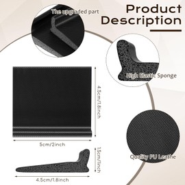 Pangda 25 Pcs Door Corner Seal, Self Adhesive Frame Door Corner Seals Raised Behind Weatherstripping for Noise Isolation and Weather Protection 2 x 1.8 x 1 Inch (Black)