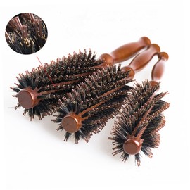 Beavorty Bristles Hair Brush Comb Wood Handle Round Comb for Women's Silky Styling