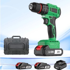 20V Brushless Cordless Drill/Driver w/2Ah Battery, 3/8" Chuck, 18+3P & 2-Speed