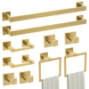 TURS 10-Piece Bathroom Hardware Accessories Set Brushed Gold Towel Bar